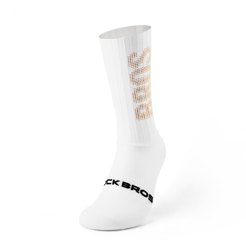 White sock with gold pattern #color_White Stripes - Gold Label