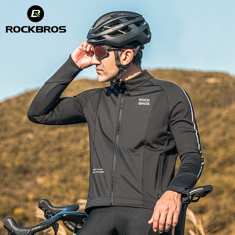 Maillot de ciclismo de manga larga de forro polar para 0°C–10°C