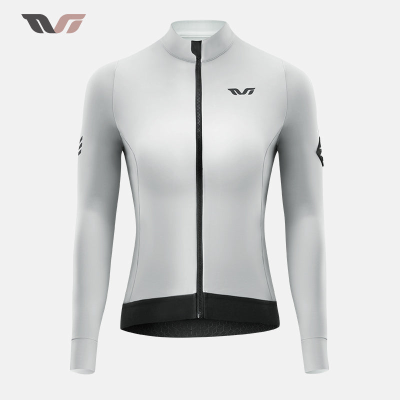 Maillot de ciclismo de lana polar ligero para mujer para temperaturas de 5 a 20 °C