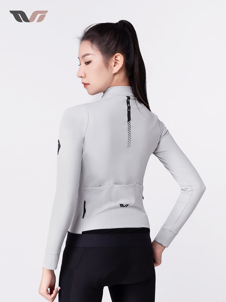 Maillot de ciclismo de lana polar ligero para mujer para temperaturas de 5 a 20 °C