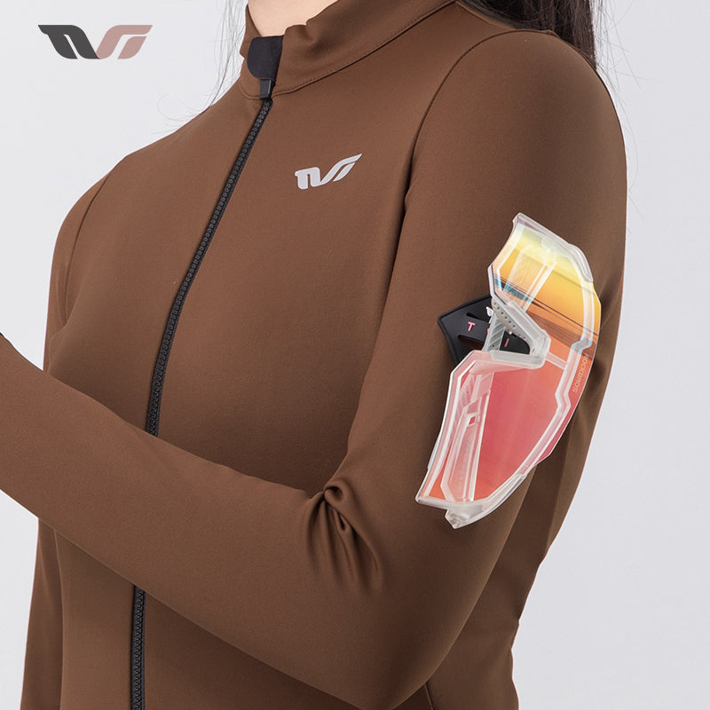 Maillot de ciclismo de lana polar ligero para mujer para temperaturas de 5 a 20 °C