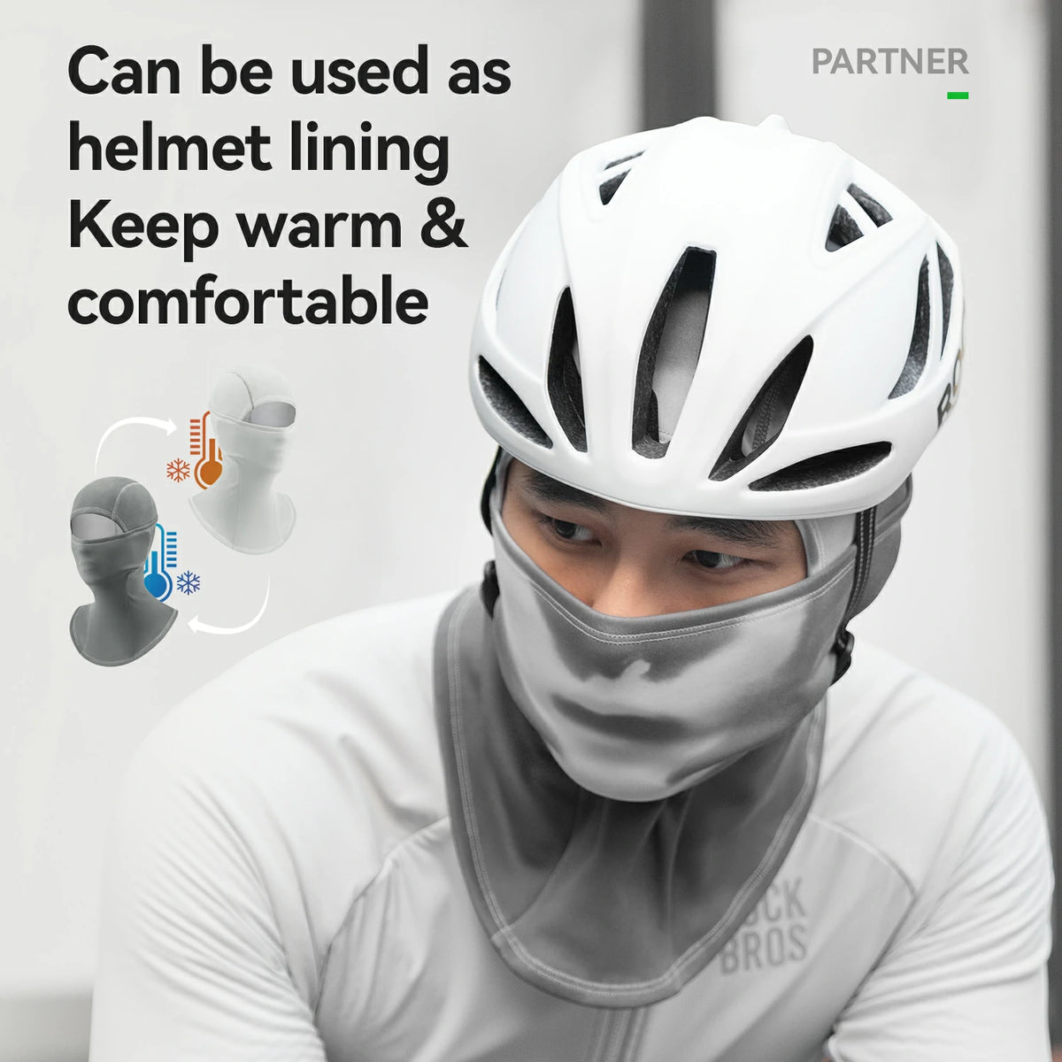 Balaclava polar termocromática transpirable e impermeable