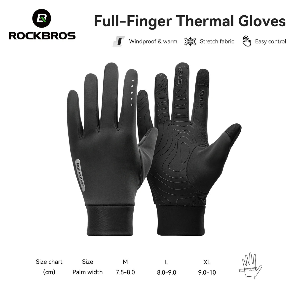 Full-Finger Thermal Cycling Gloves for 41–59°F