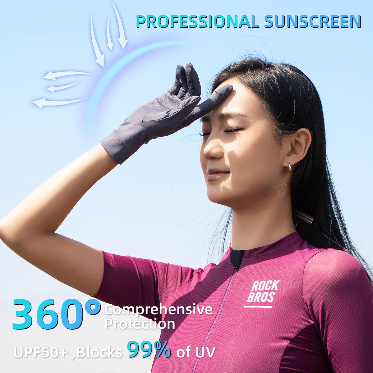 Women’s Sunscreen Gloves Anti-Skid Ice Silk Gloves