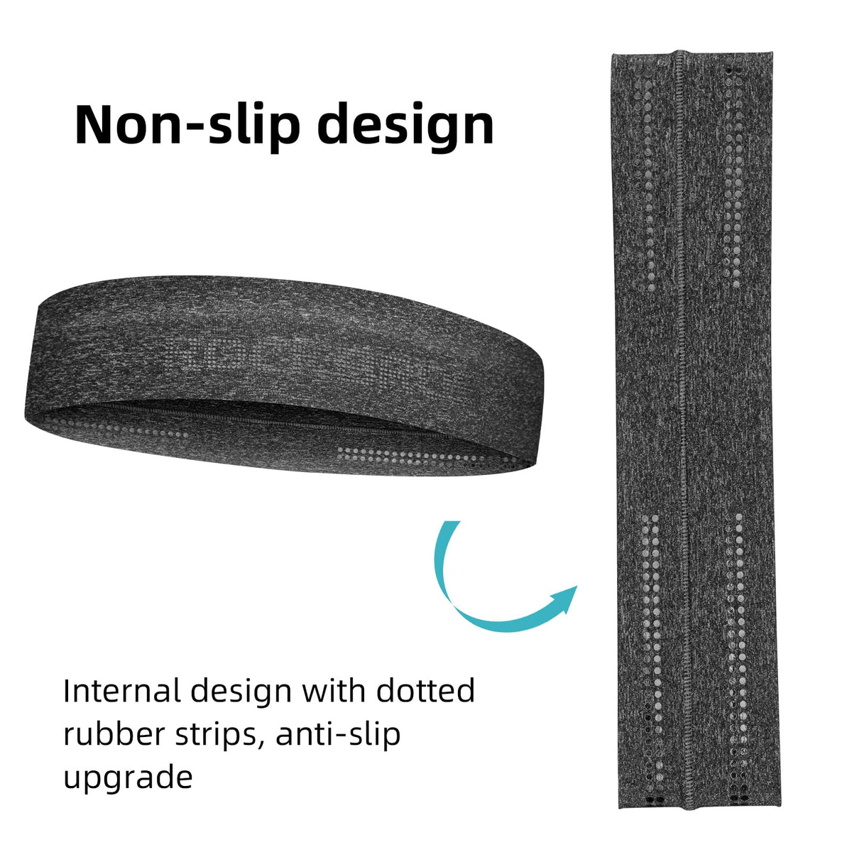 ROCKBROS Elastic Non-Slip Headband for Men Women Soft Sweatband for Running, Yoga Workouts