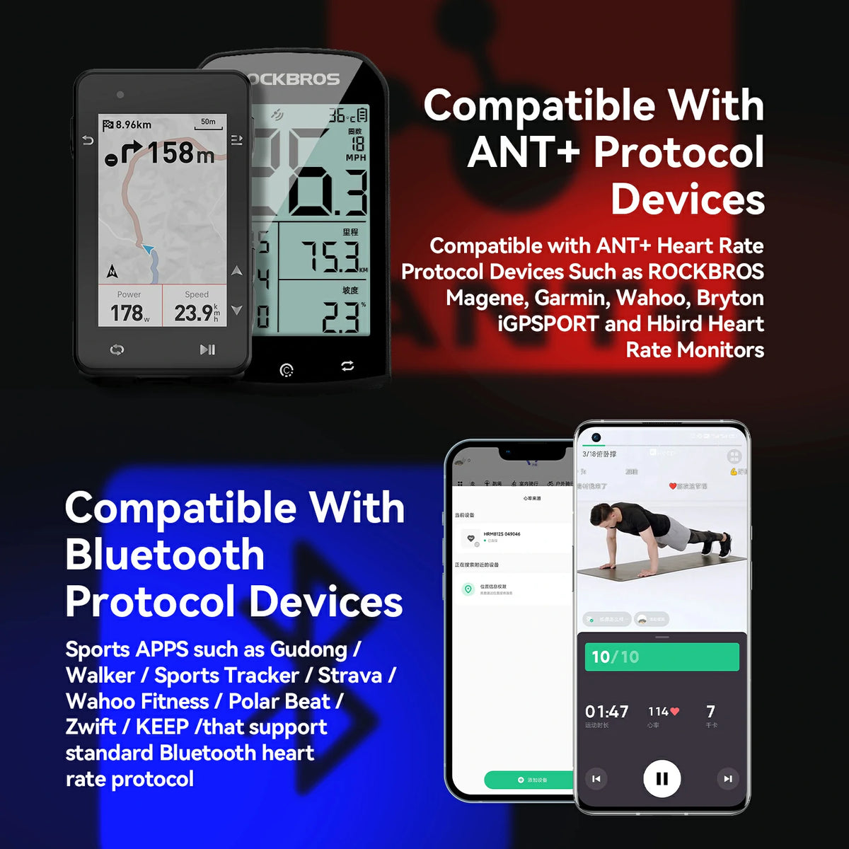 ROCKBROS HR12 lightweight 13g heart rate sensor