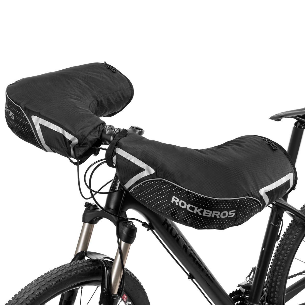 ROCKBROS Winter Handlebar Mittens - Extreme Cold Weather MTB Fat Bike Pogies - ROCKBROS