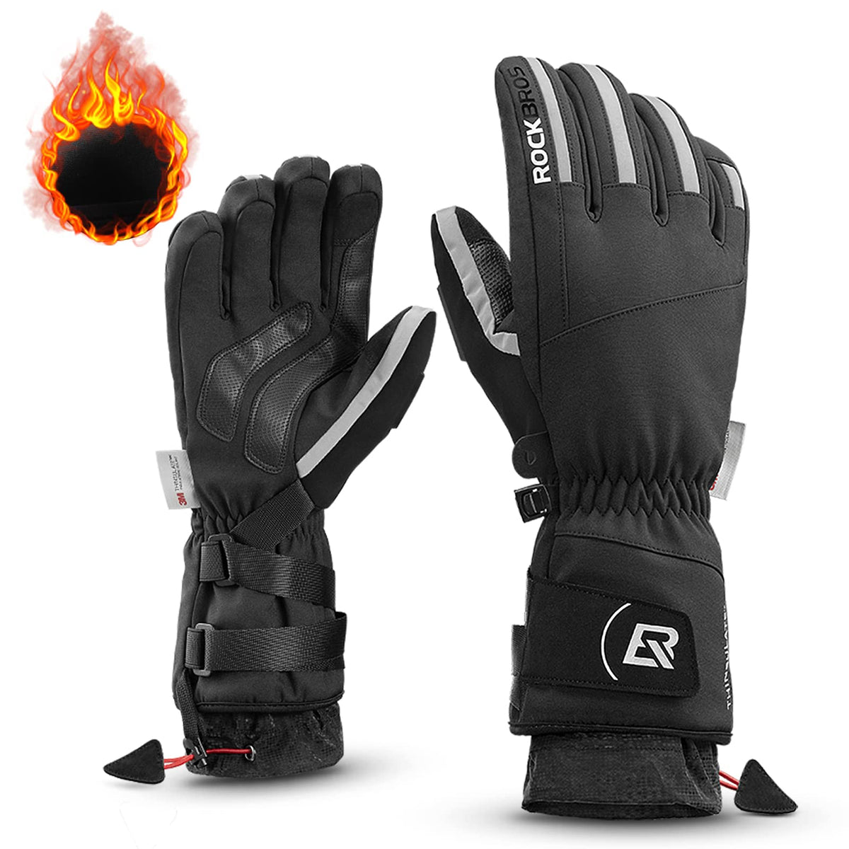 Guantes de Esquí de Invierno ROCKBROS Impermeables 3M Thinsulate Táctiles Térmicos para Hombres y Mujeres