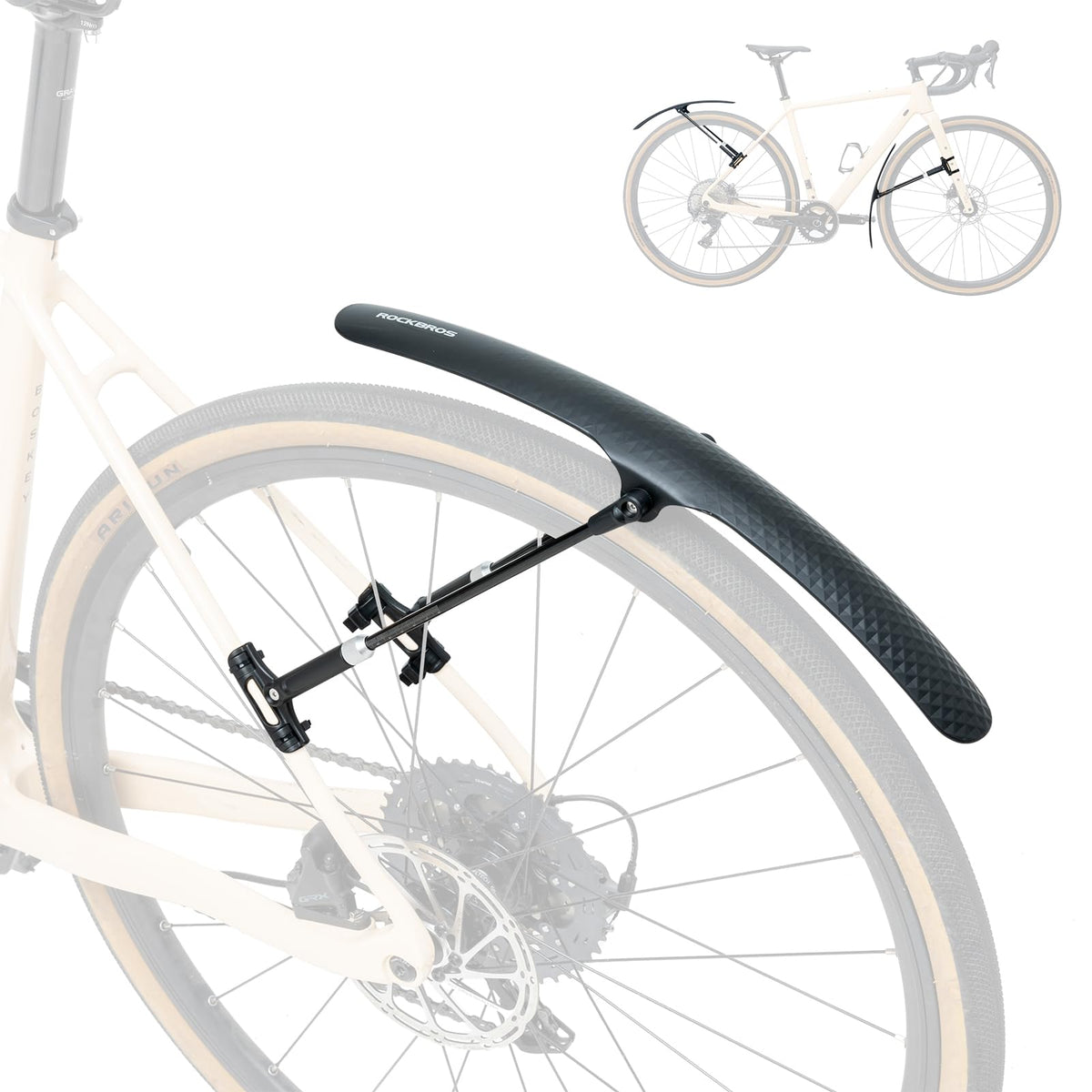 ROCKBROS Adjustable Bike Fenders Set for Road Bikes Easy Install - ROCKBROS