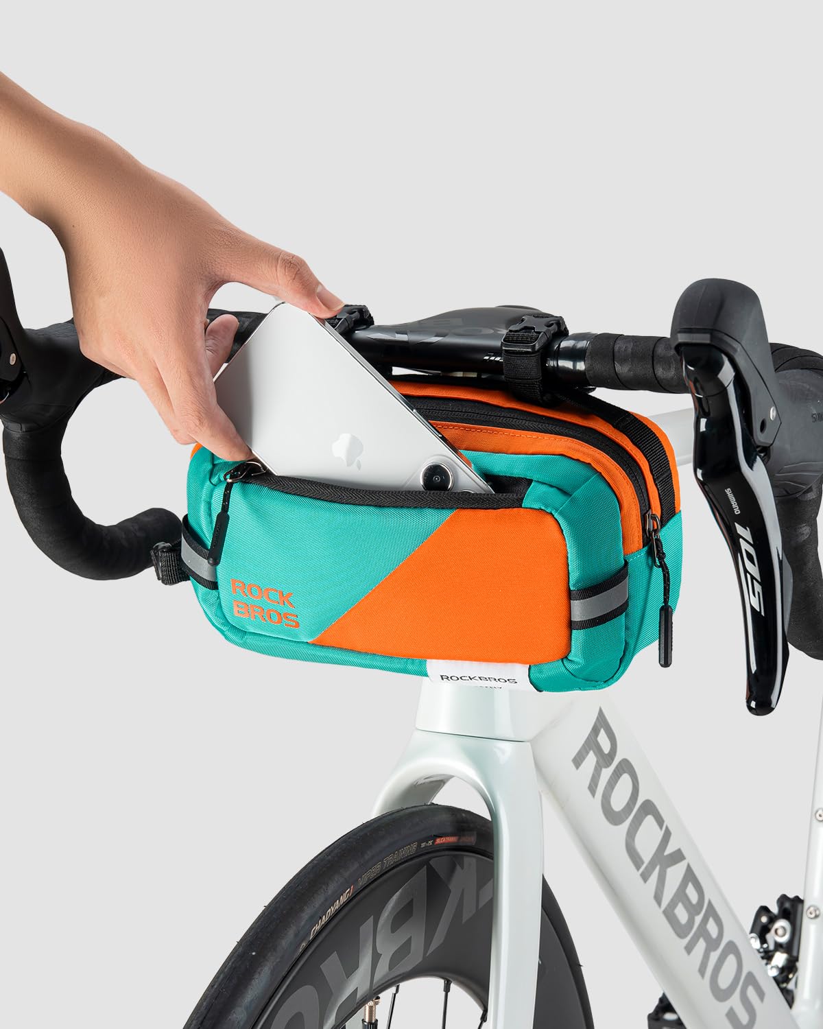 Bolsa de manillar para bicicleta ROCKBROS Urban Rider Series, gran capacidad, correa de hombro
