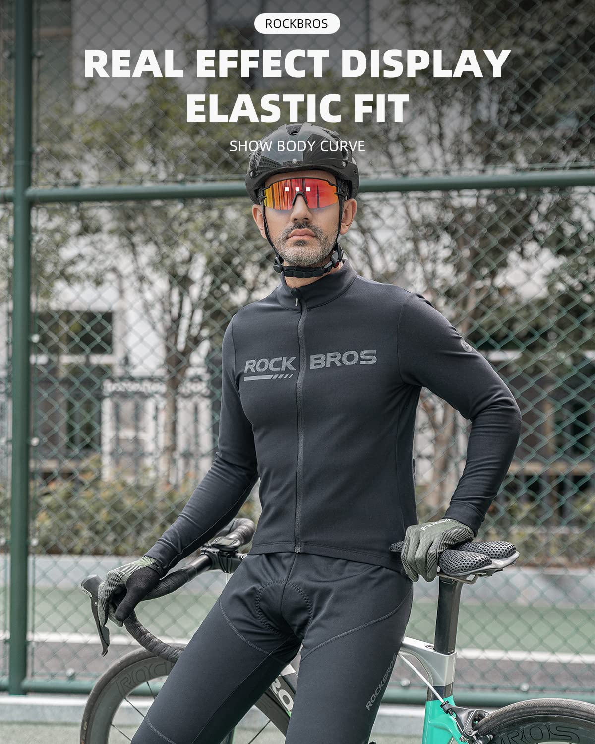 ROCKBROS Men¡¯s Winter Cycling Pants 4D padded, windproof fleece, thermal bike leggings for outdoor riding