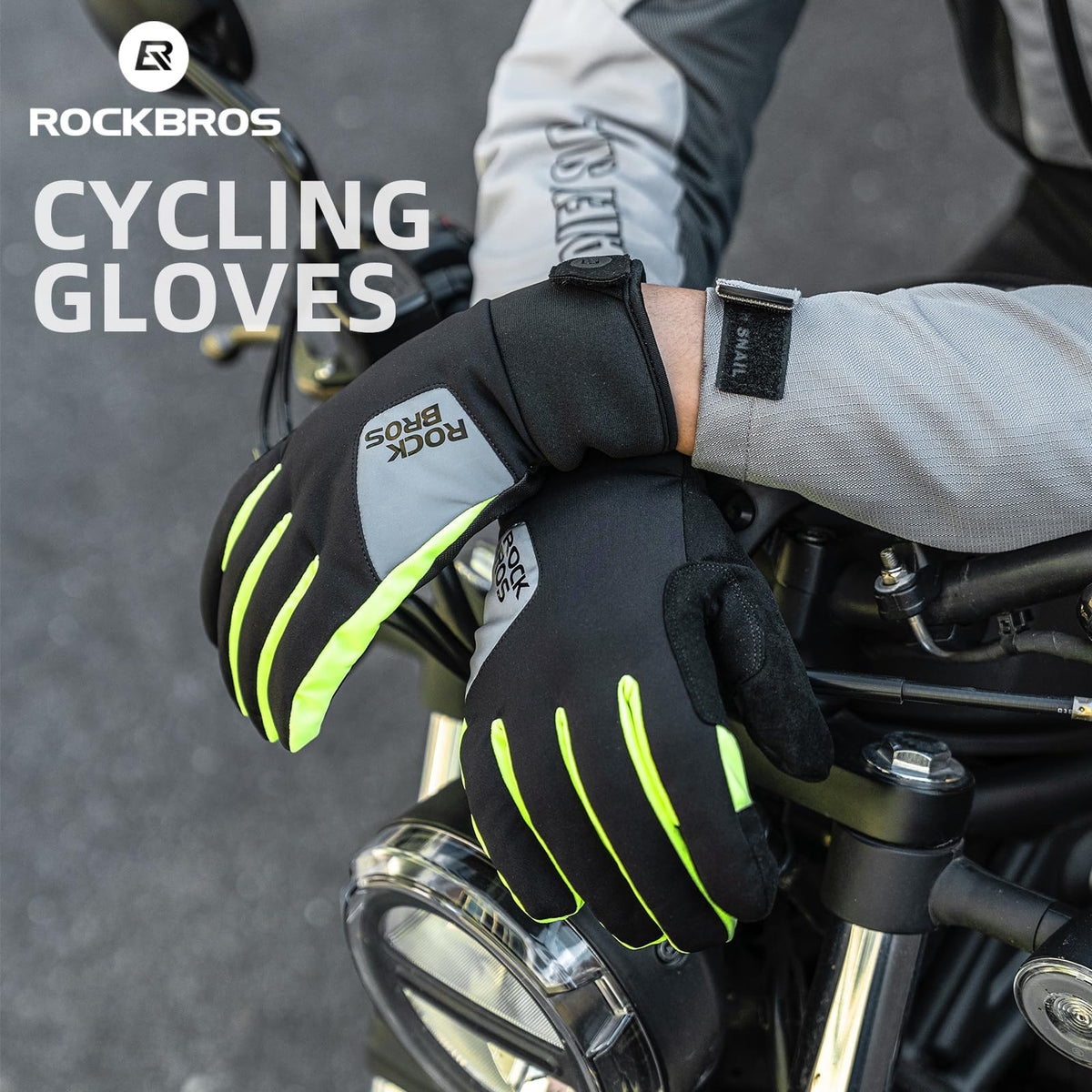 Guantes térmicos ROCKBROS cortavientos de invierno para ciclismo, acolchados, para hombre y mujer
