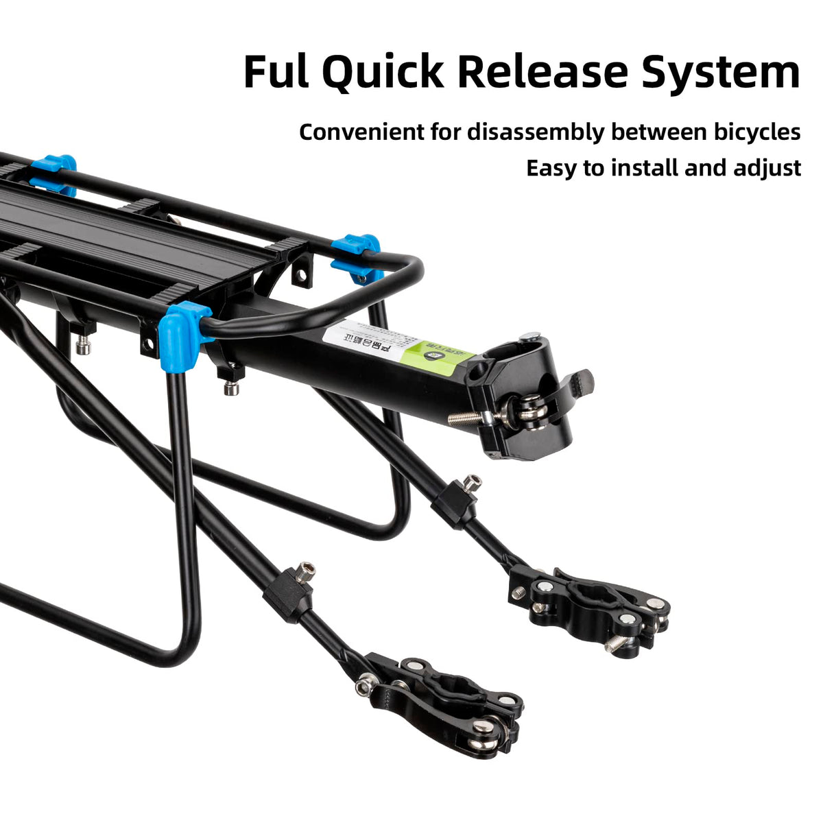 ROCKBROS Quick Release Rear Bike Rack, Aluminum Alloy Cargo Rack for Mountain Bikes