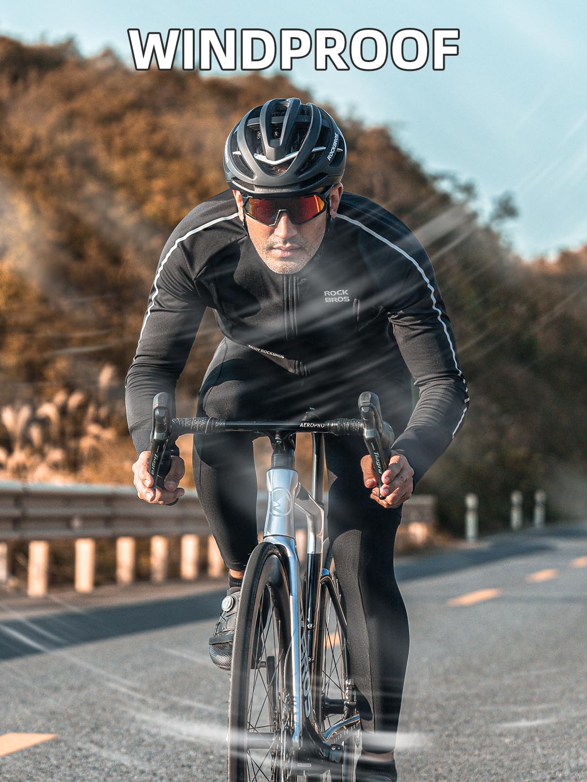 ROCKBROS Men‘s Winter Cycling Jacket Thermal Windproof Softshell for Road MTB
