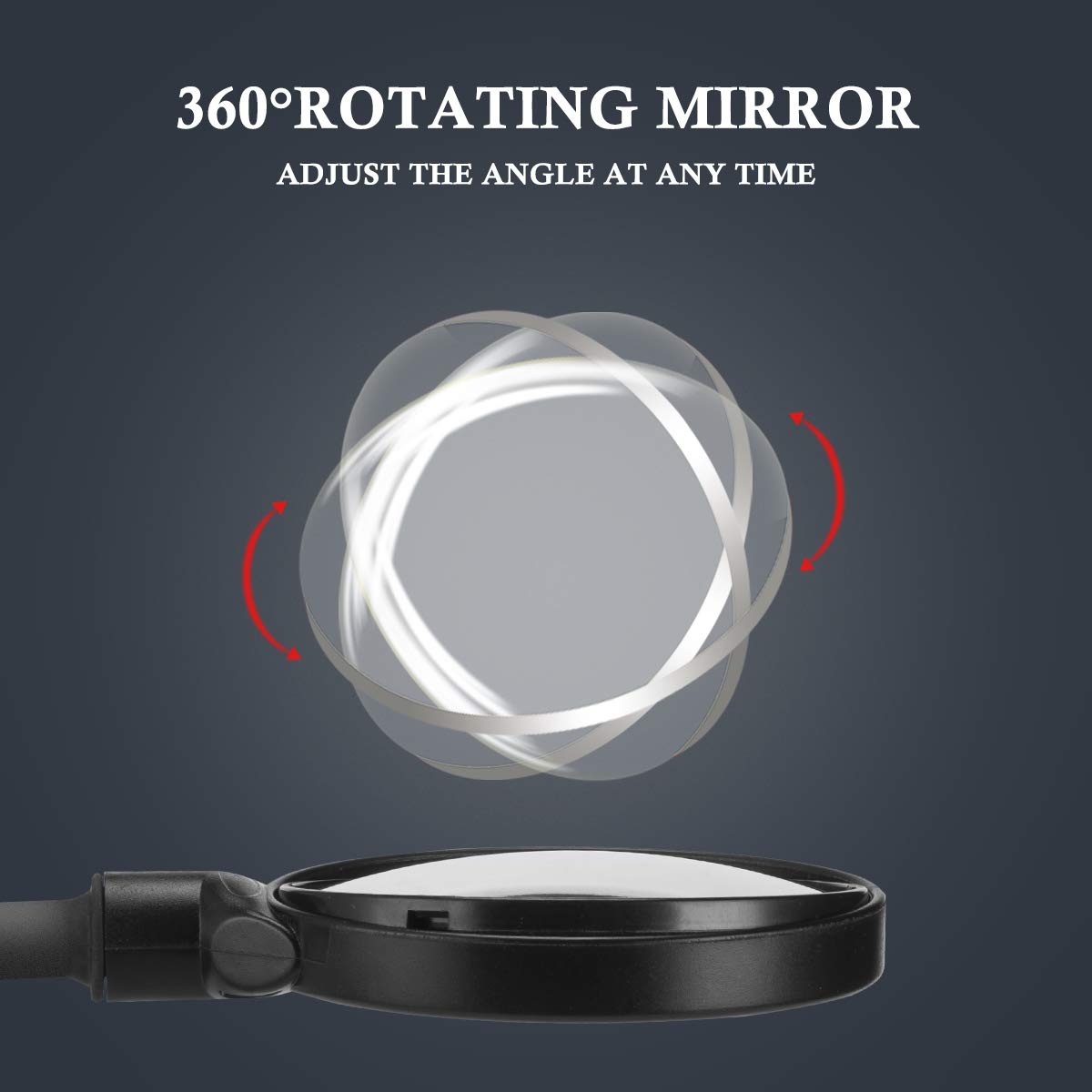 ROCKBROS Espejo de bicicleta HD ajustable 360°, gran angular convexo para hombres y mujeres