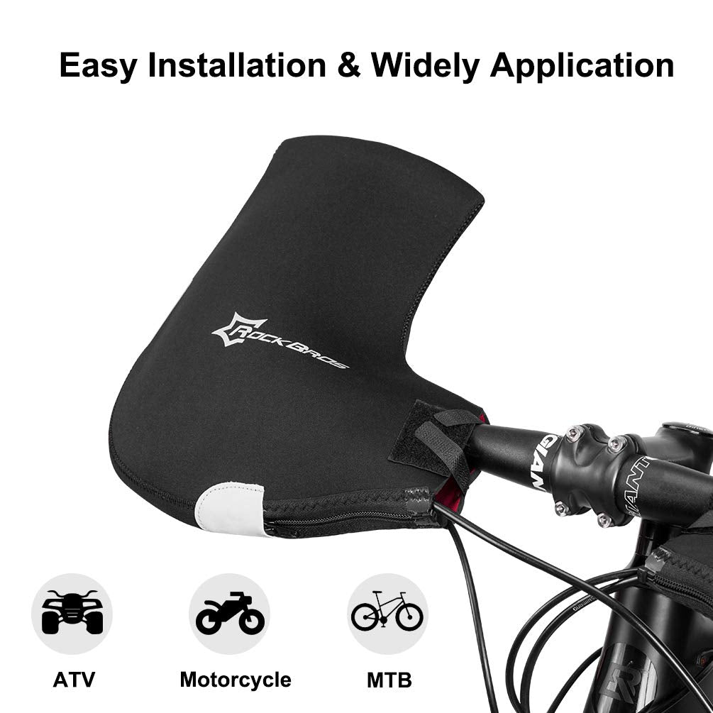 ROCKBROS Handlebar Mittens - Cold Weather Windproof MTB Bar Covers - ROCKBROS