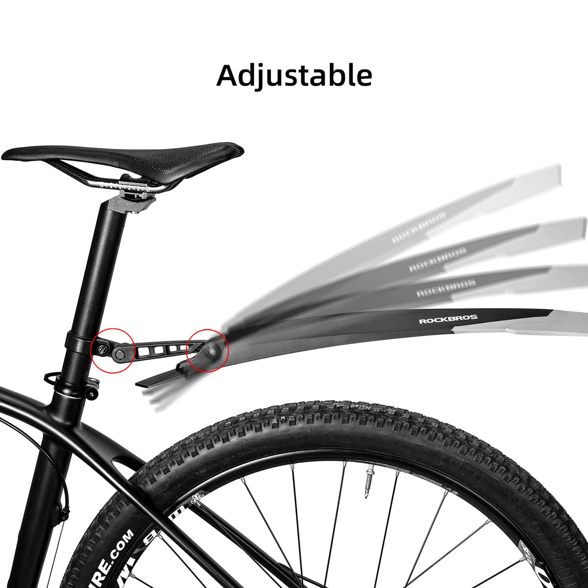 ROCKBROS Bike Adjustable MTB Mudguard Front/Rear Cycling Fender Bike Guards - ROCKBROS