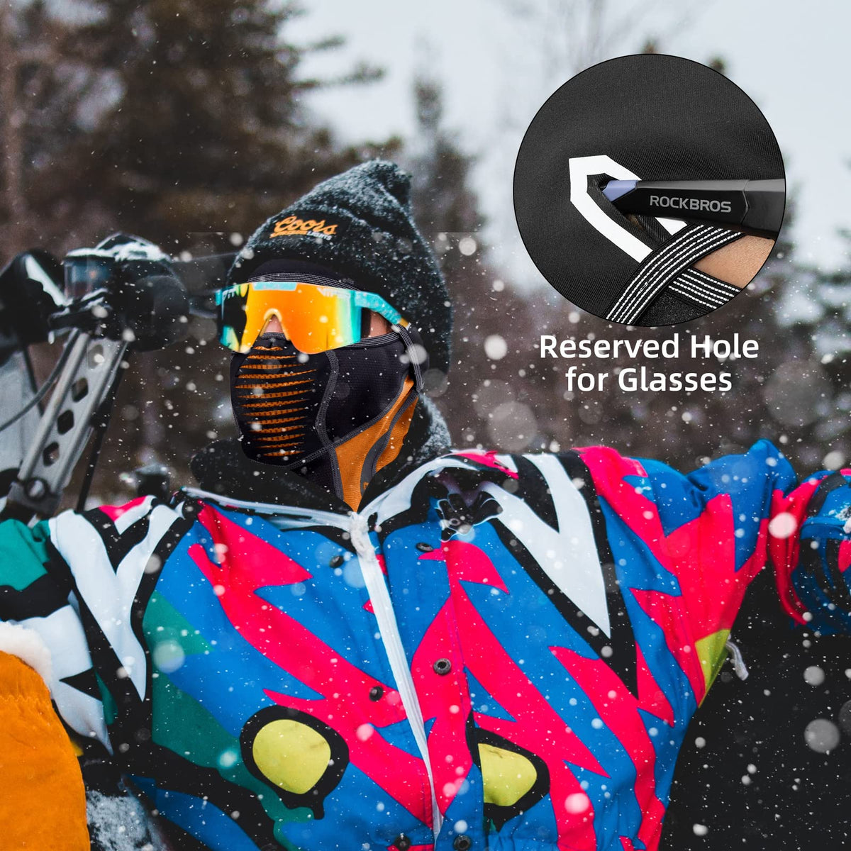 Pasamontañas de esquí ROCKBROS, Balaclava de invierno, cortavientos, de forro polar térmico, para cuello