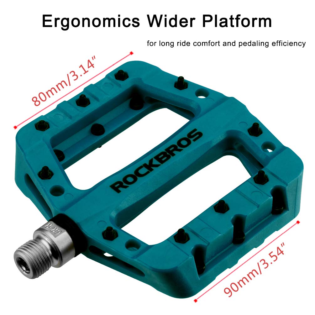ROCKBROS Nylon Fiber Bicycle Platform Pedals for BMX MTB 9/16" - ROCKBROS