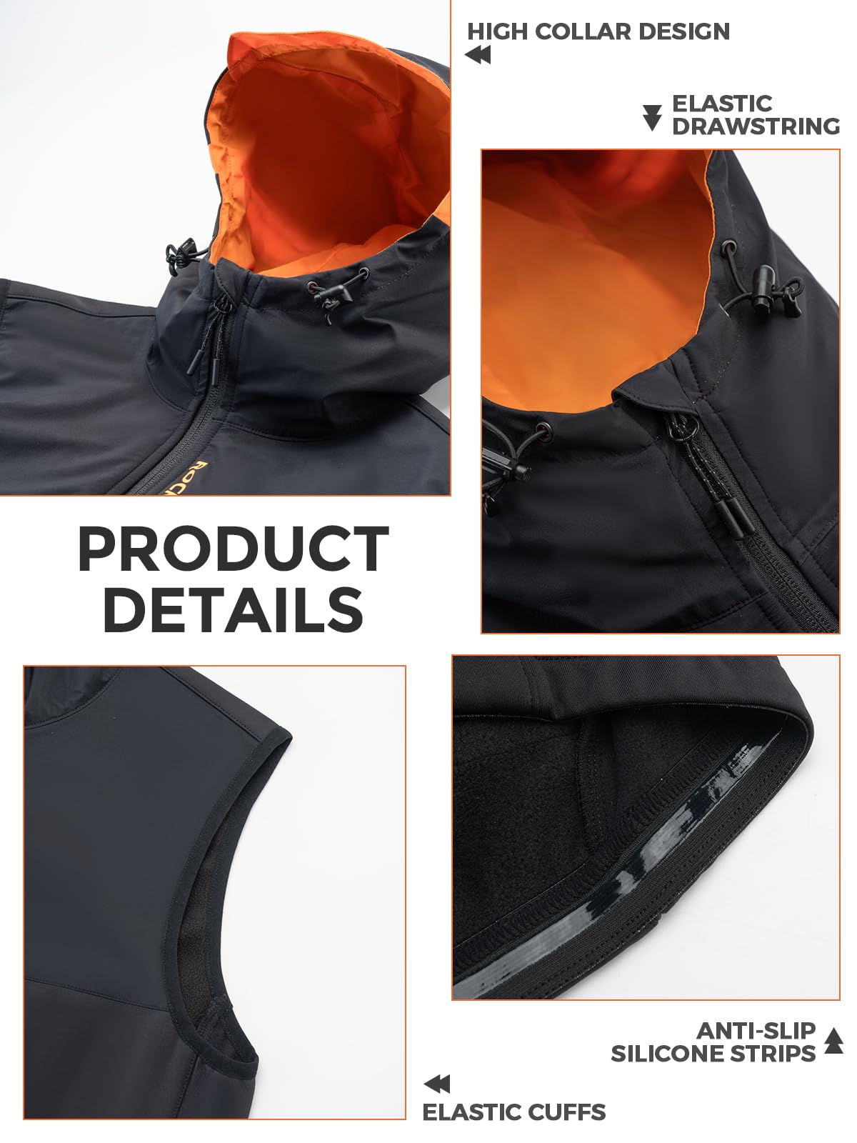 ROCKBROS Men's Winter Cycling Vest, Fleece-Lined, Windproof, Warm Sleeveless Jacket