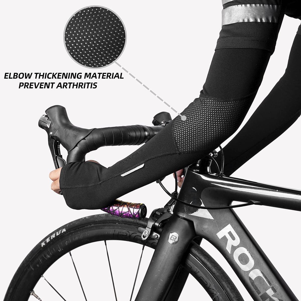 Manguitos térmicos ROCKBROS con orificios para los pulgares para hombres y mujeres