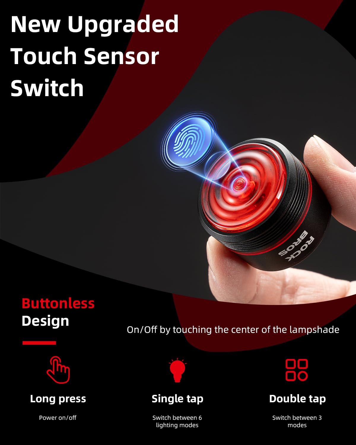Luz trasera de bicicleta con detección de frenado USB-C