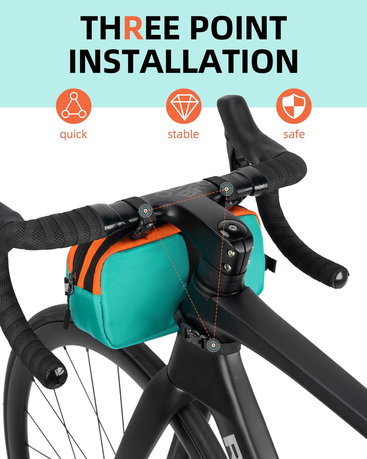 Bolsa de manillar para bicicleta ROCKBROS Urban Rider Series, gran capacidad, correa de hombro