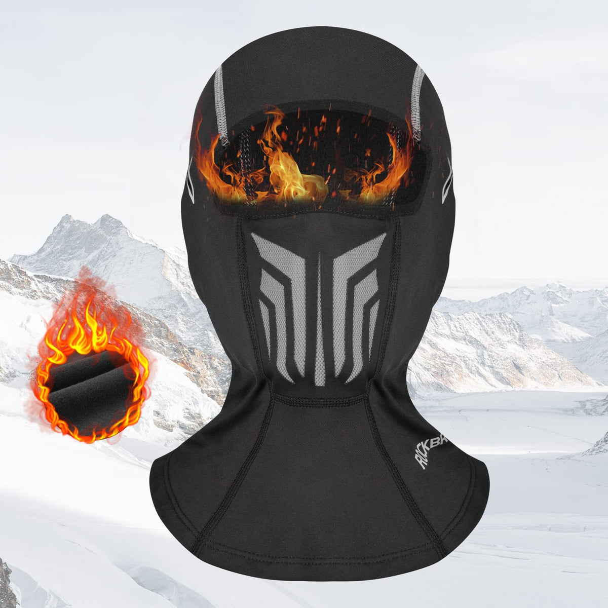 ROCKBROS Balaclava de Invierno Cortavientos con Forro Polar para Hombre - Máscara de Esquí, Ciclismo, Motocicleta