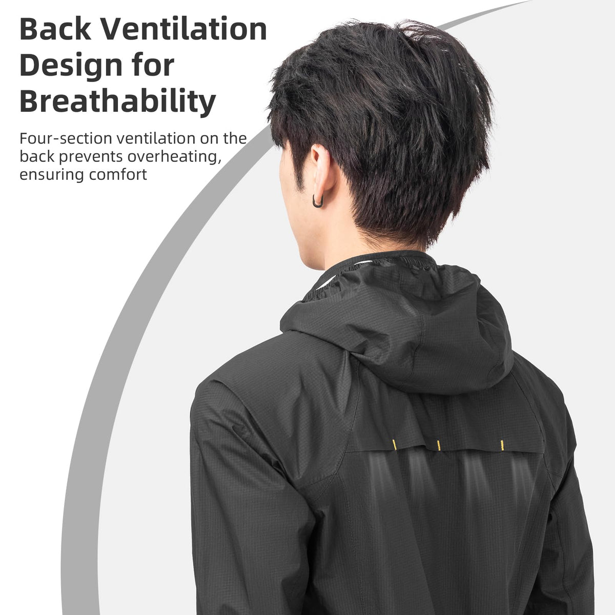 Chaqueta impermeable de ciclismo para hombre ROCKBROS con capucha, ligera y reflectante