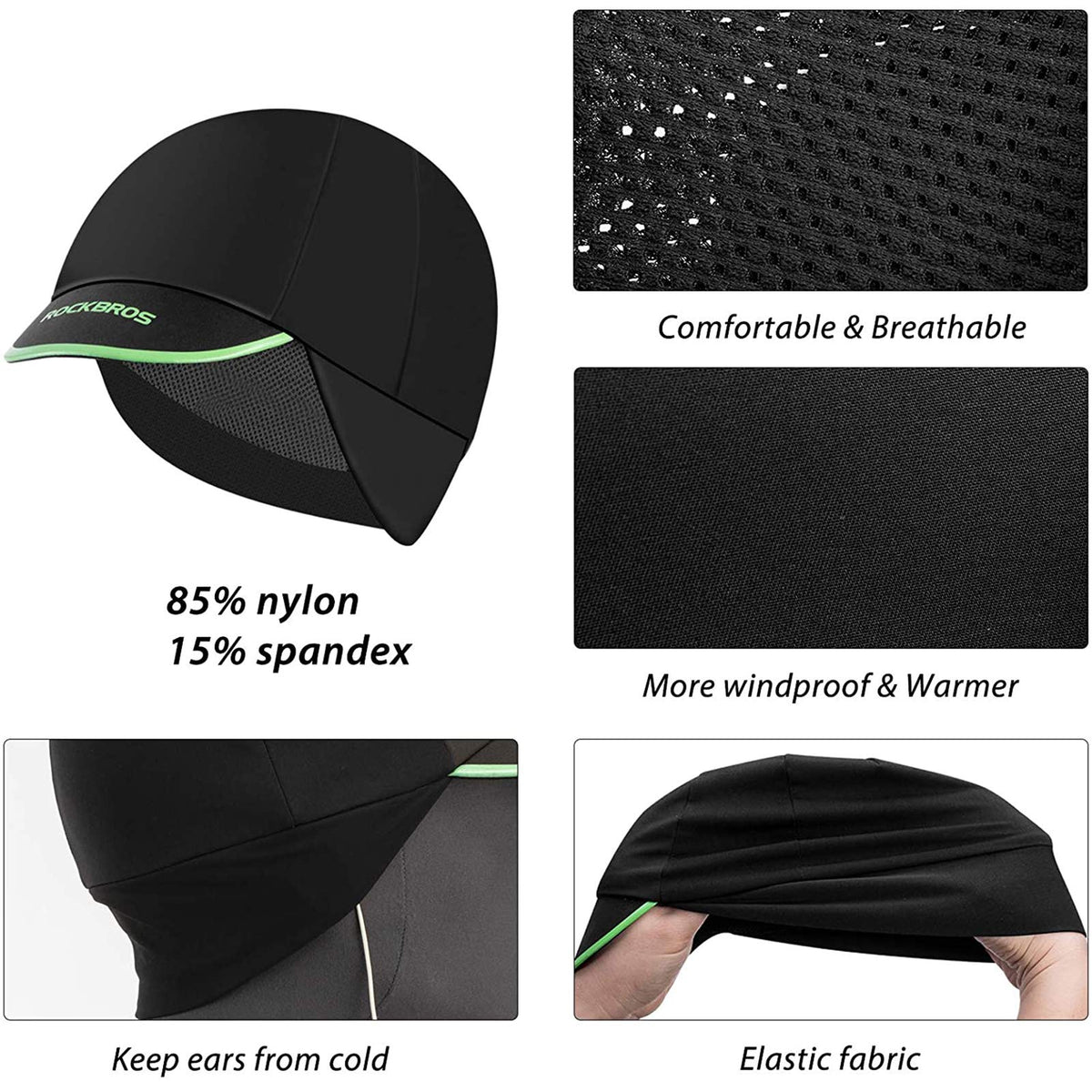 Gorra de ciclismo ROCKBROS para hombre, transpirable, protección solar, forro para casco