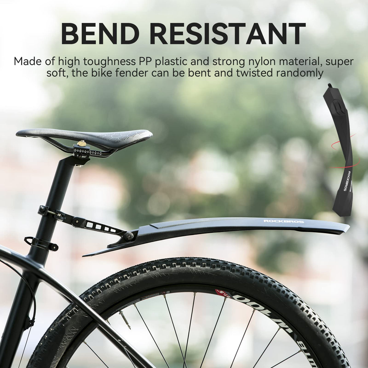 ROCKBROS Adjustable MTB Mud Guards Front & Rear Splash Guard - ROCKBROS