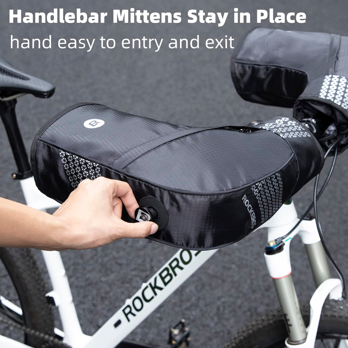 ROCKBROS Thinsulate Thermal Bike Handlebar Mittens - Cold Weather Pogies Cover Gloves - ROCKBROS