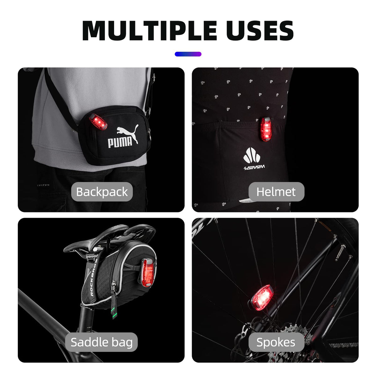 ROCKBROS LED Bike Tail Light Waterproof 3 Modes - ROCKBROS