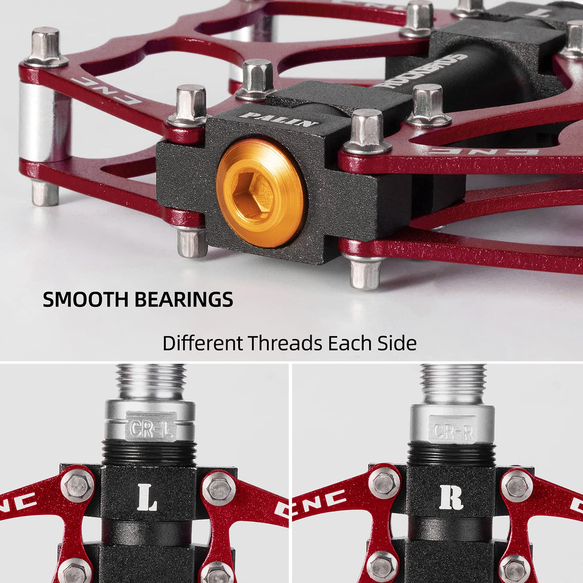 ROCKBROS Lightweight Aluminum Alloy Bike Pedals with Wide Platform Grip - ROCKBROS
