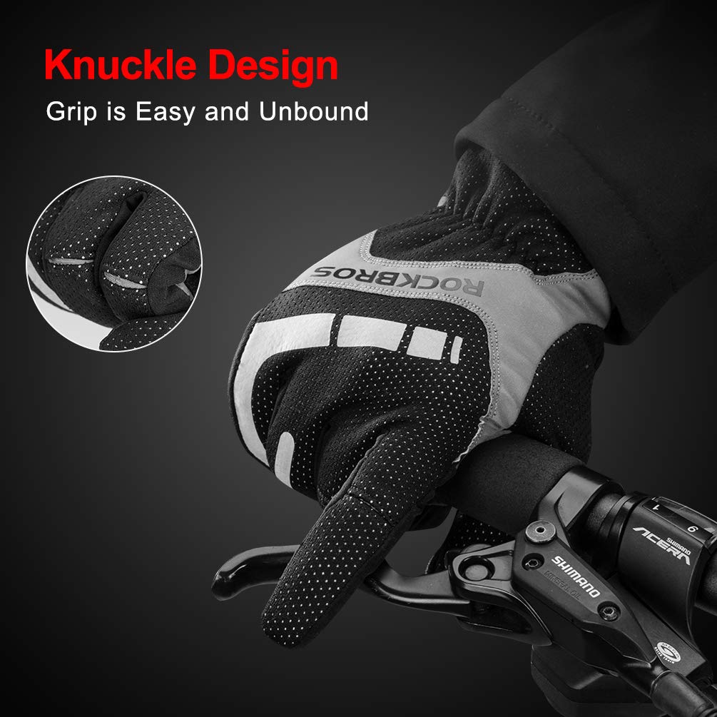 Guantes de Ciclismo Largos ROCKBROS para Hombre, Guantes para Motocicleta y Bicicleta de Montaña