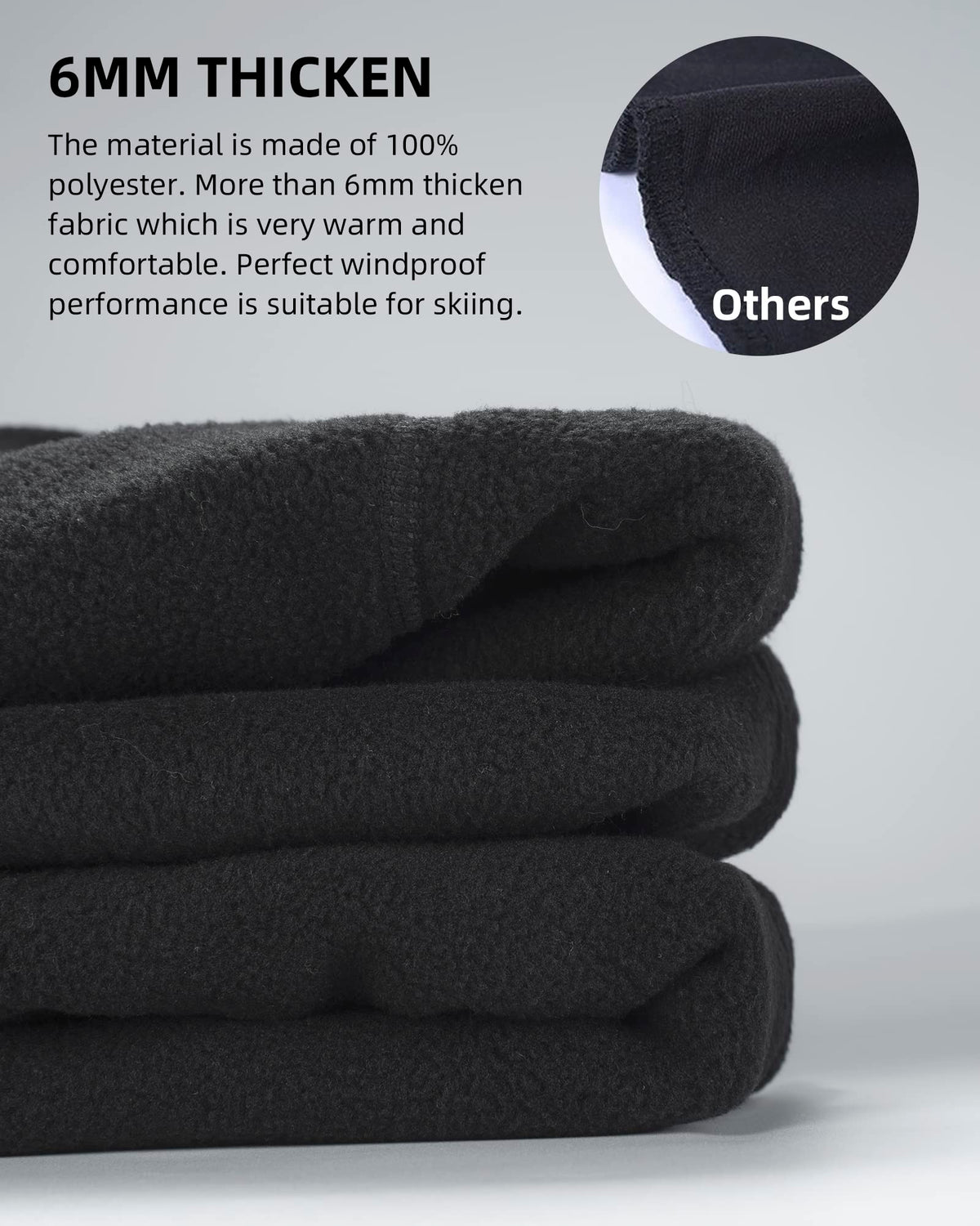 ROCKBROS Ski Mask Thermal Fleece Balaclava Winter Face Cover for Men Women - ROCKBROS