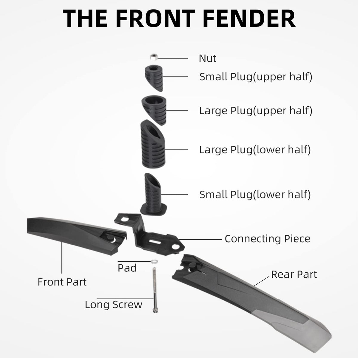 ROCKBROS Bike Adjustable MTB Mudguard Front/Rear Cycling Fender Bike Guards - ROCKBROS