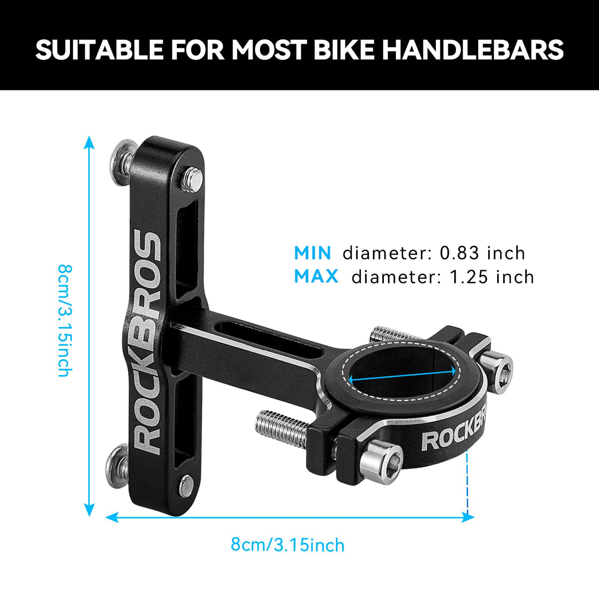 ROCKBROS 2-in-1 Bike Cup Holder Adjustable Bottle Cage for Handlebars & Seat Post - ROCKBROS