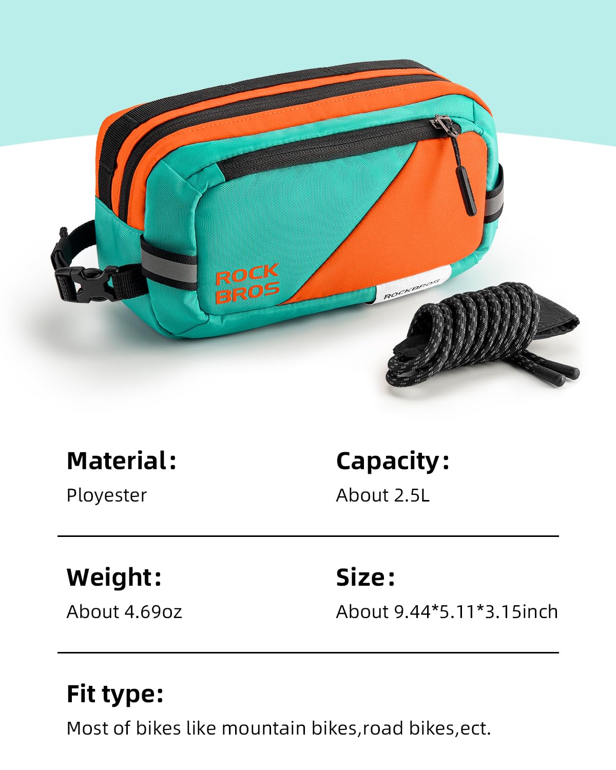Bolsa de manillar para bicicleta ROCKBROS Urban Rider Series, gran capacidad, correa de hombro