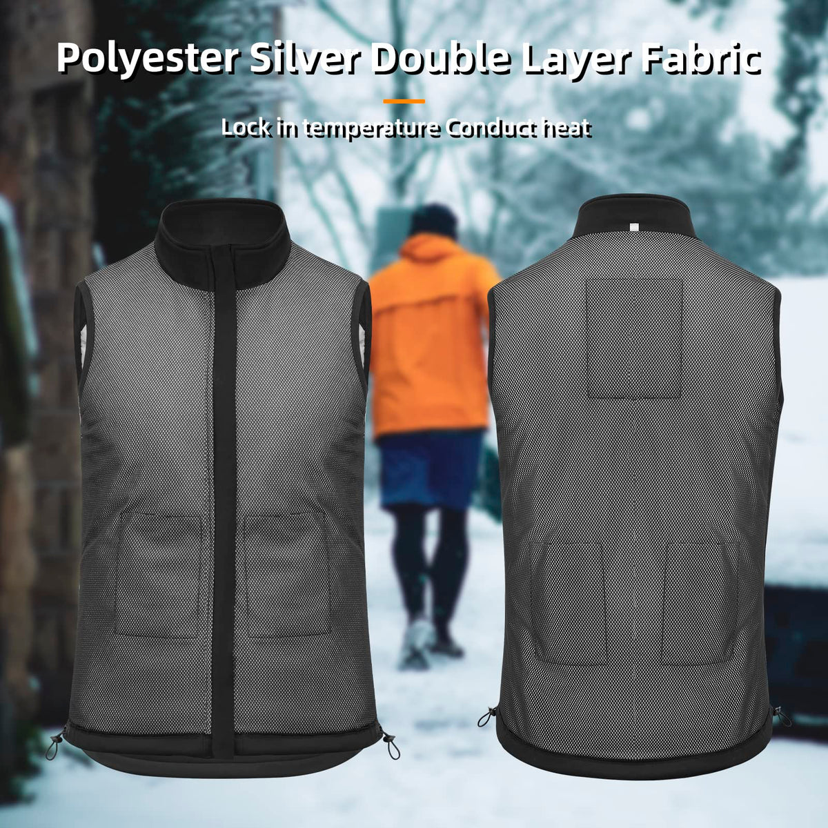 ROCKBROS Heated Vest ¨C Fast Heating, 5 Zones, Unisex, Washable