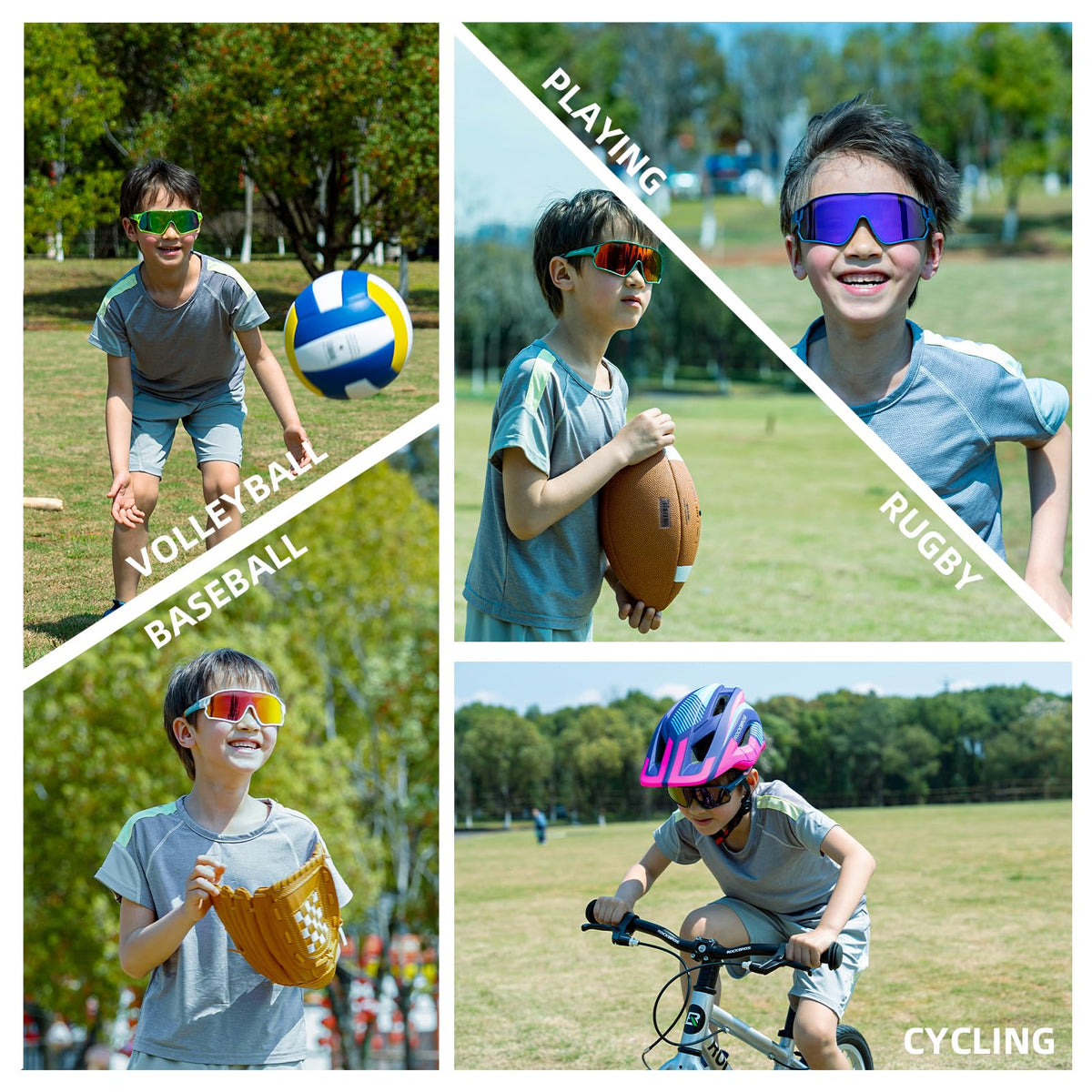 durable polarized kids sunglasses flexible frame outdoor play#color_pink