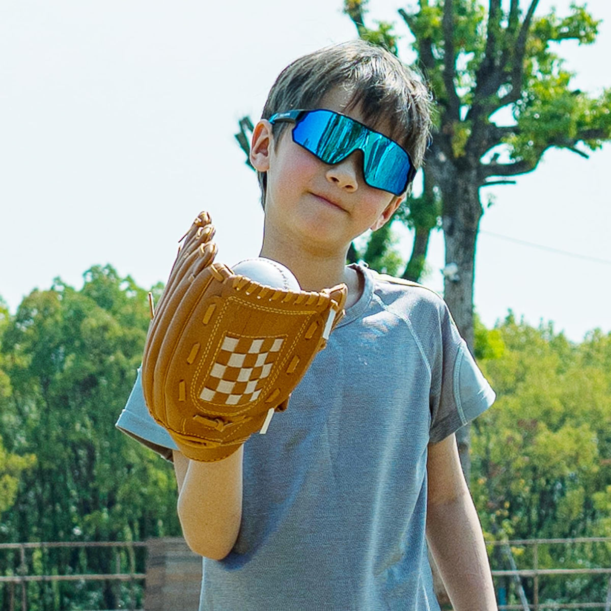 rockbros kids polarized sunglasses for sports#color_black