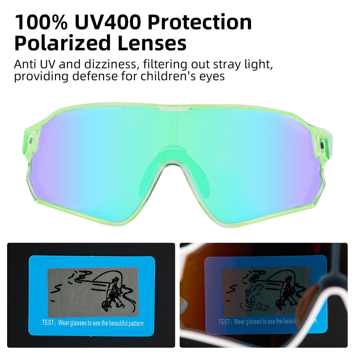 rockbros uv400 sunglasses #color_transparent green