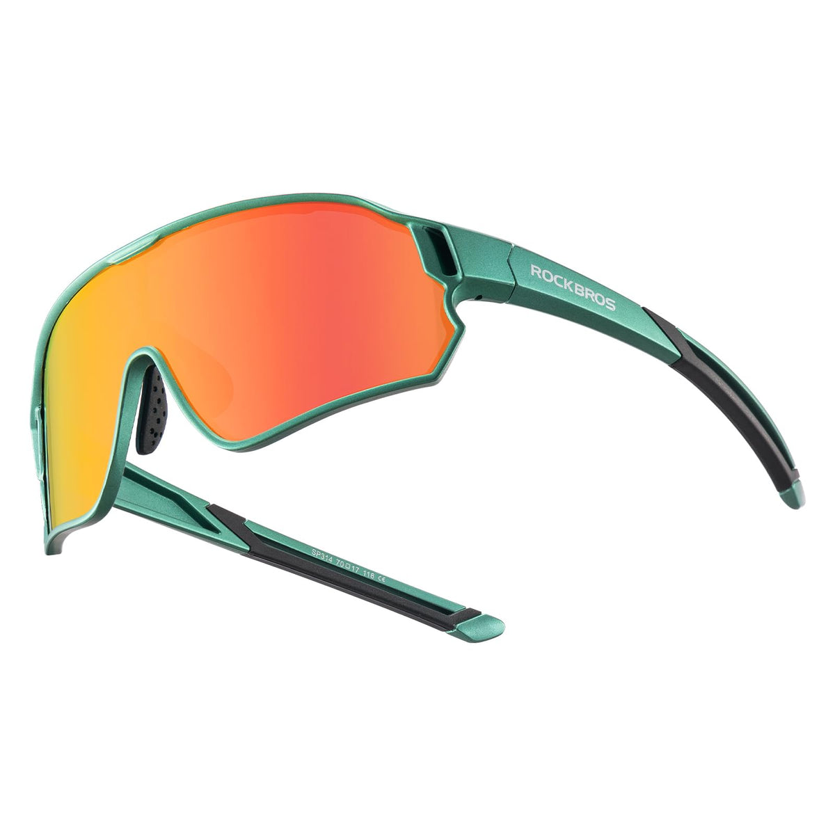 rockbros uv400 polarized sunglasses front view#color_green