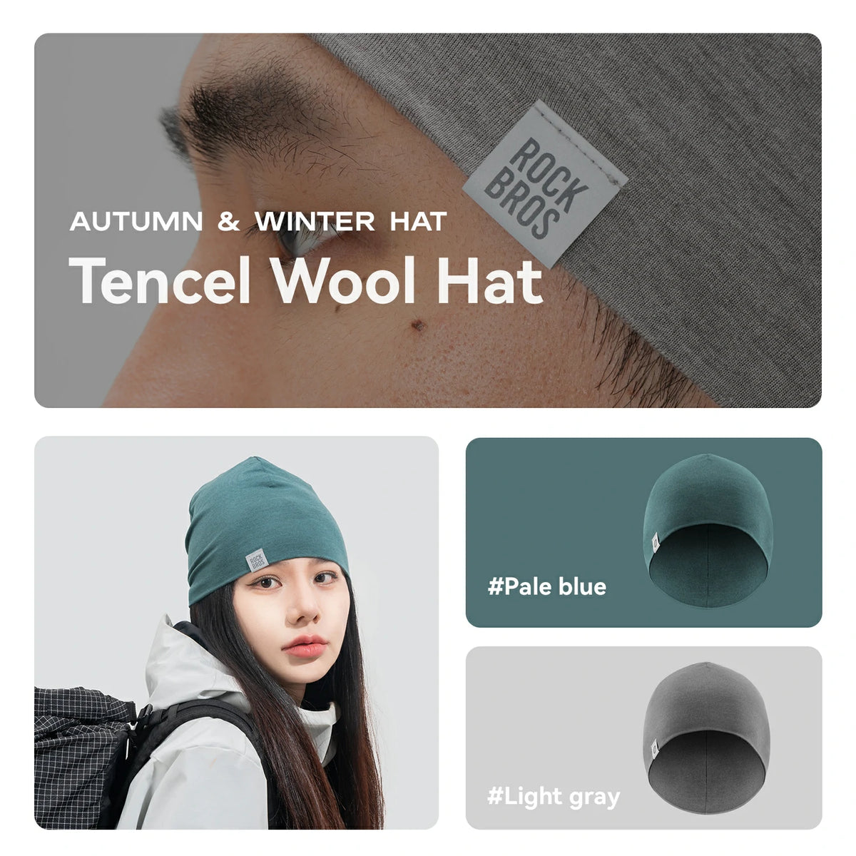 Gorro de lana merina cálido para invierno para hombre y mujer