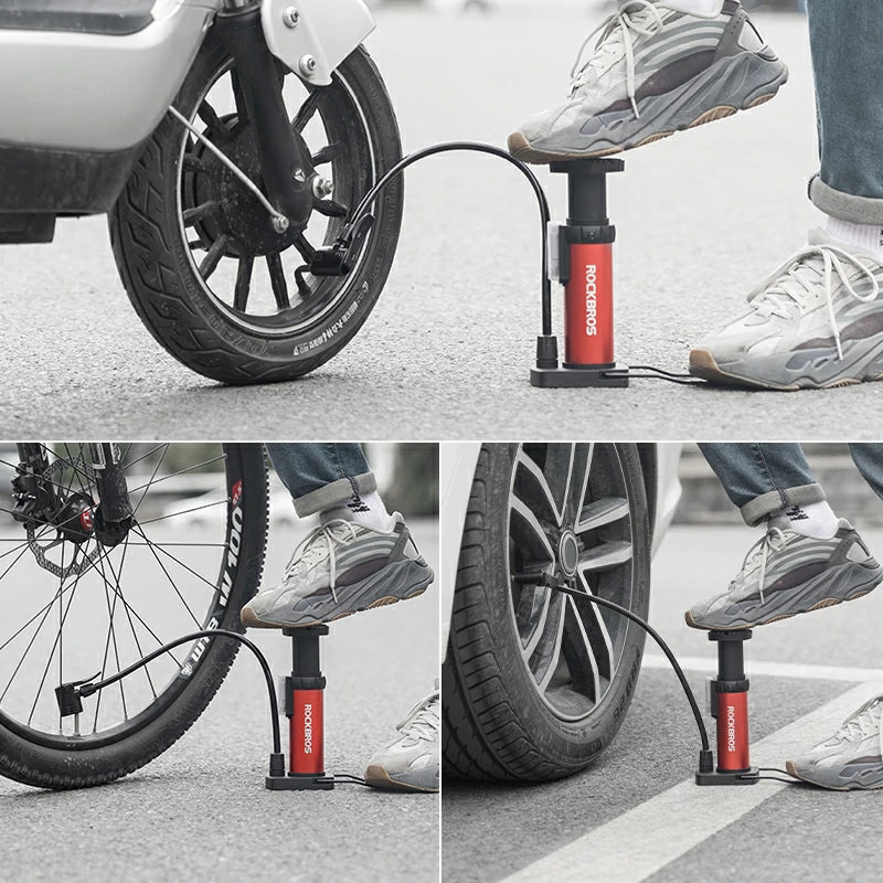 Mini Portable Aluminum Bike Floor Pump with Presta and Schrader 100PSI