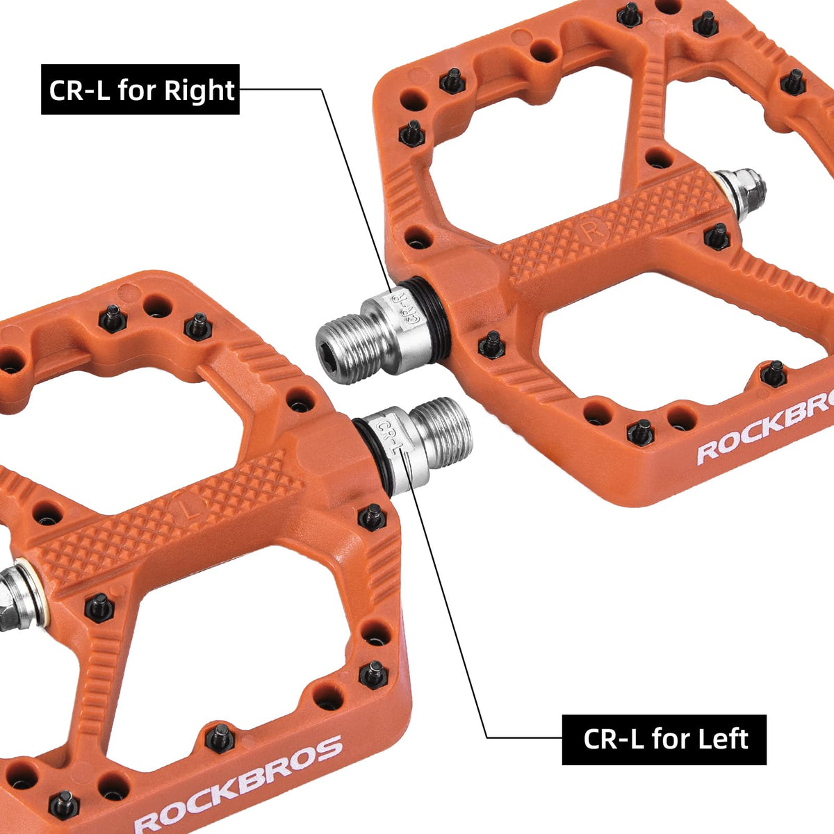 ROCKBROS Mountain Bike Pedals Flat MTB Pedals Nylon Fiber Bicycle Platform Pedals - ROCKBROS