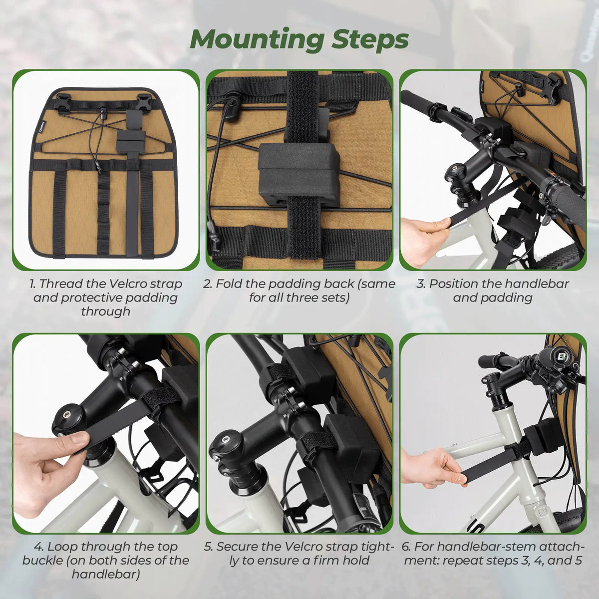 Step-by-step guide on mounting a bike seat with text instructions.