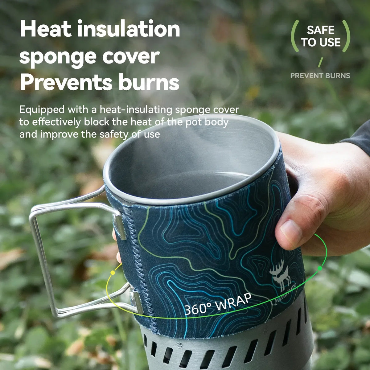 This integrated heat collection stove system is equipped with an insulating sponge cover, which can effectively prevent high temperature burns.