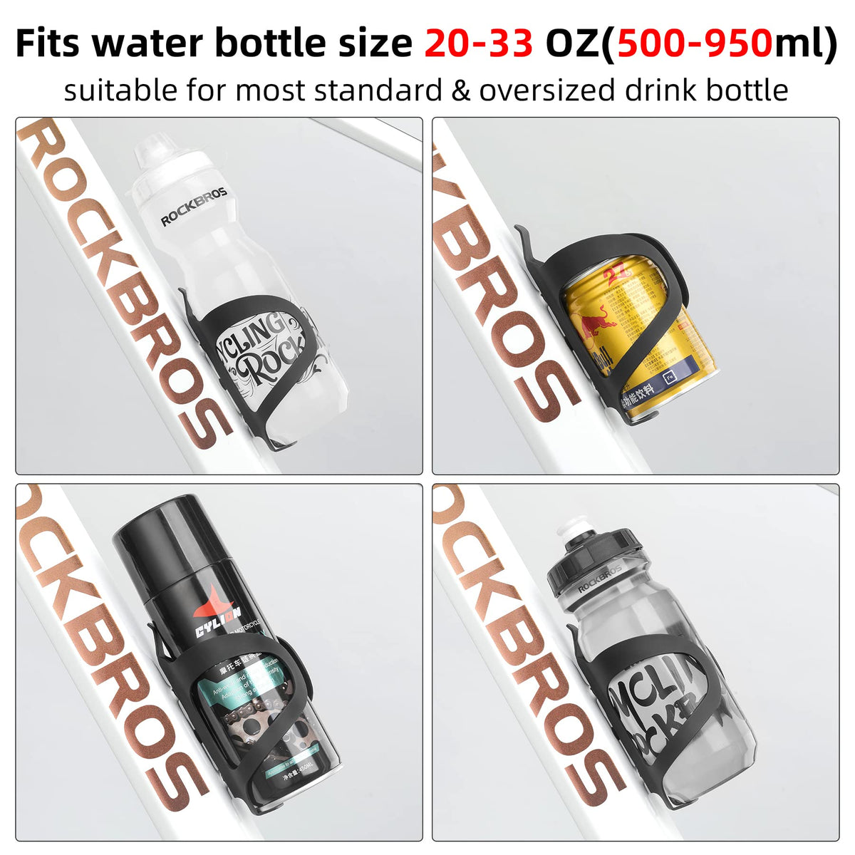 ROCKBROS Lightweight Alloy Aluminum Bike Water Bottle Cage - Secure Hold Bicycle Bottle Bracket